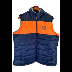 Chicago Bears Navy & Orange Puffer Vest - Sleeveless Jacket